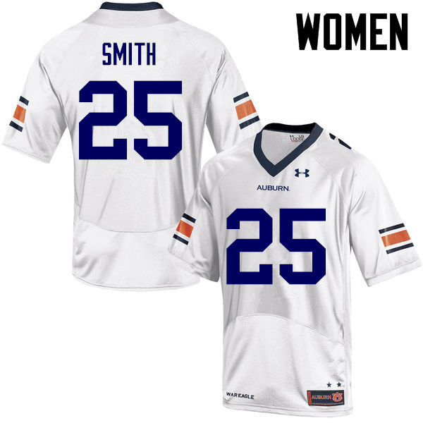 Women Auburn Tigers #25 Jason Smith College Football Jerseys-White